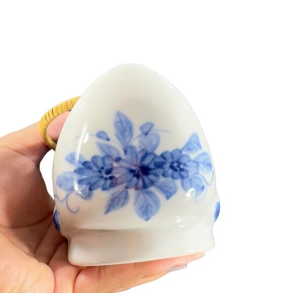 Ceramic Porcelain Duck Bird Teapot Wrapped Handle Blue White Oriental Carafe VTG - Picture 6 of 15